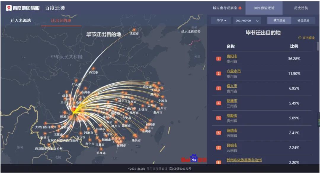 百度地图春运迁徙大数据 映射出一个融合的中国经济