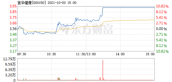 宜华健康10月20日加速下跌