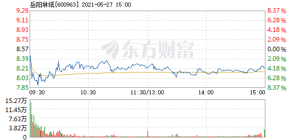 岳阳林纸5月27日快速反弹