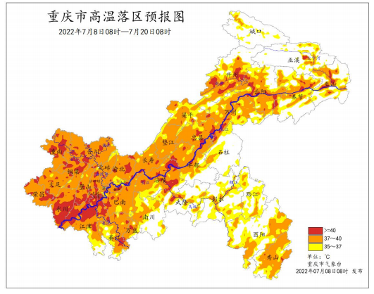 预计重庆这种晴热高温天气将持续至7月中旬末