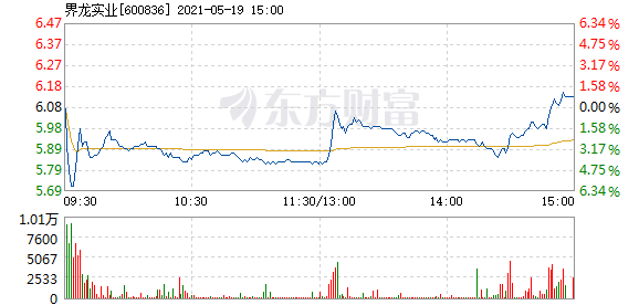 界龙实业5月19日加速下跌