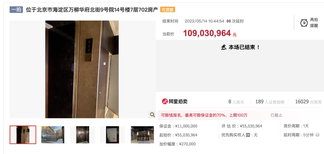 8人竞价117轮北京一豪宅以36万元/平方米单价成交总价上亿！马光远都来