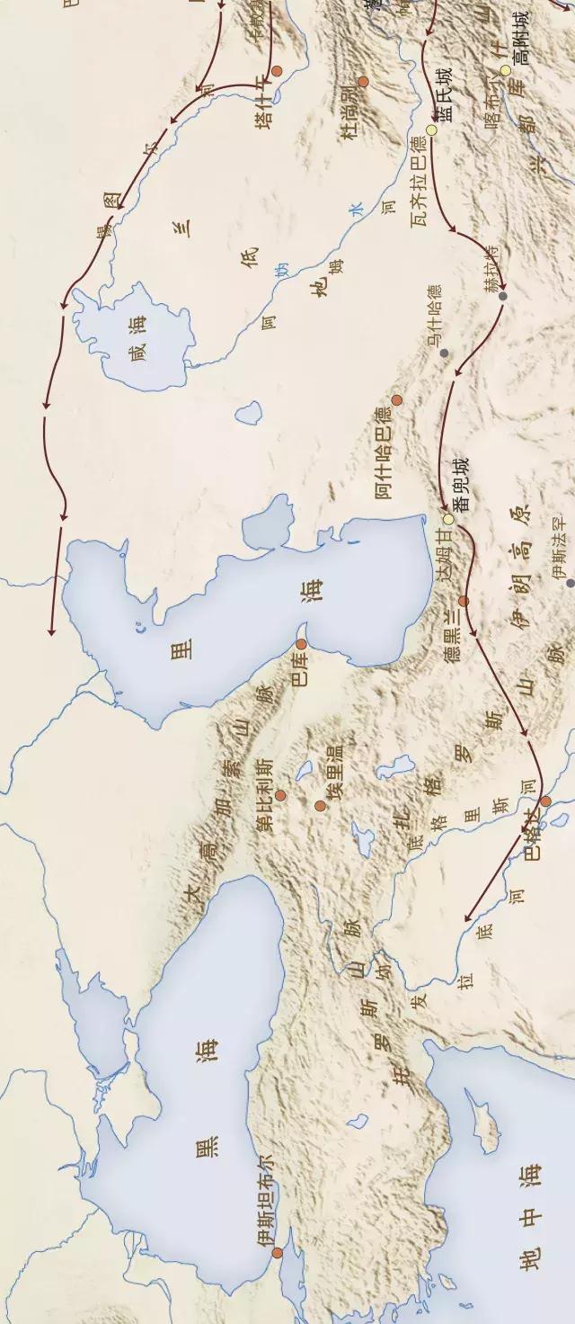 通路展开的延伸至西亚,欧洲和北非地区或出玉门关,走天山南麓或出阳关