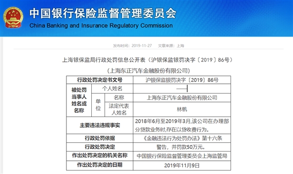 继奔驰金融之后！又一家被罚：4S店不能以贷收费