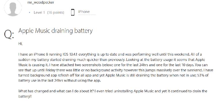 Apple Music耗电严重 外媒 苹果承认了建议恢复出厂设置 东方财富网