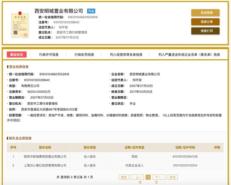 西安明城置业旗下汉城壹号项目涉无证销售被罚款1774万元