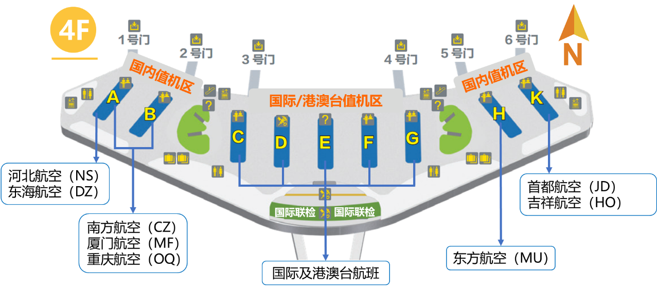 大兴机场三层分布图图片