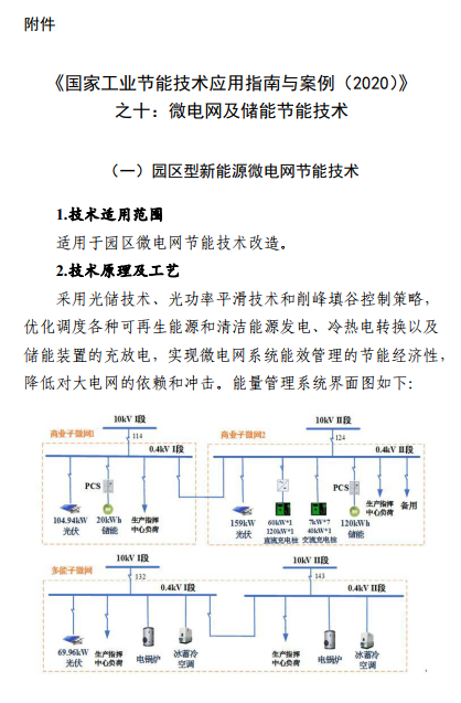 《国家工业节能技术应用指南与案例（2020）》之微电网及储能节能技术