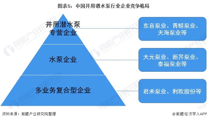 图表5:中国井用潜水泵行业企业竞争格局
