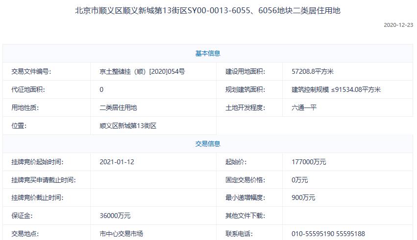 北京101.4亿元挂牌4宗地块 其中3宗不限价