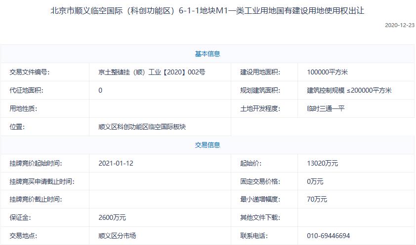 北京101.4亿元挂牌4宗地块 