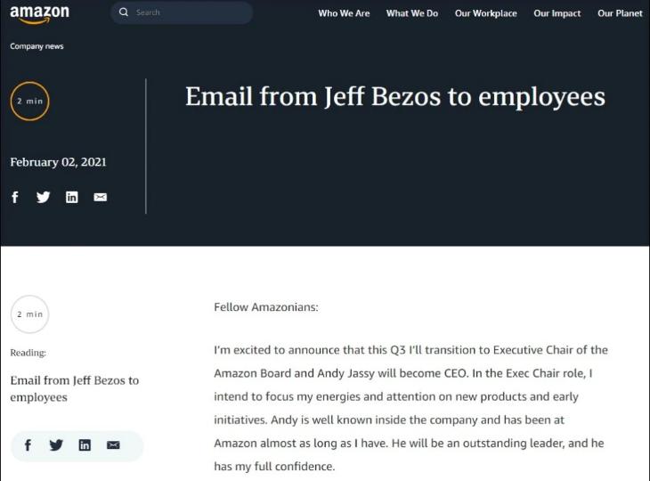 世界首富辞职 贝佐斯 卸任不是退休要干这些大事 身价又增900亿美元 东方财富网