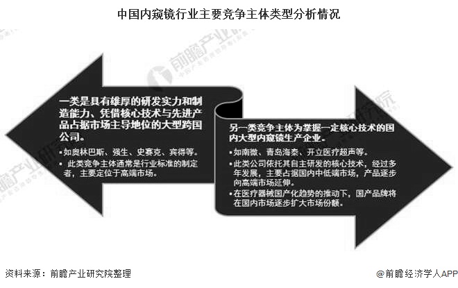 中国内窥镜行业主要竞争主体类型分析情况