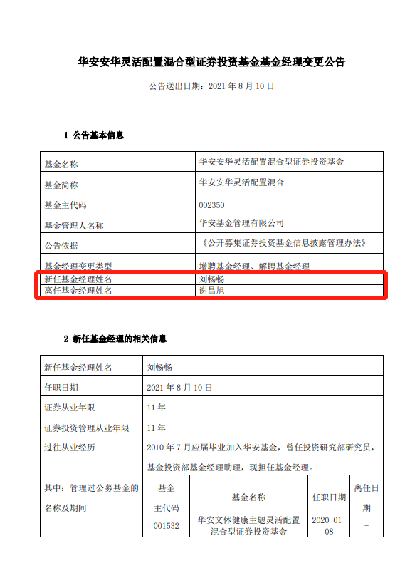 抢救迷你基大作战 前有蔡嵩松 现有华安刘畅畅换个基金经理就能搞定 天天基金网