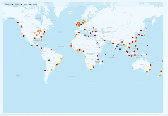 年末全球港口拥堵情况(来源：Sea 