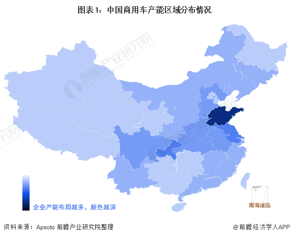 江苏广东有大量商用车企业行业类别为制造的企业数量