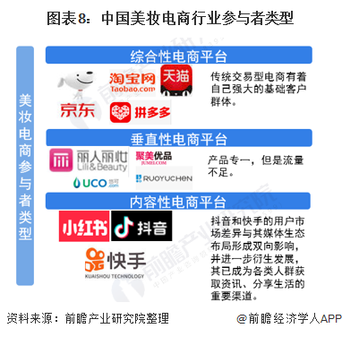 图表8:中国美妆电商行业参与者类型