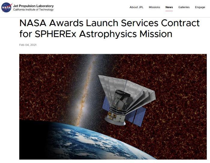 赢得了NASA的大订单！  SpaceX将负责SPHEREx发射任务