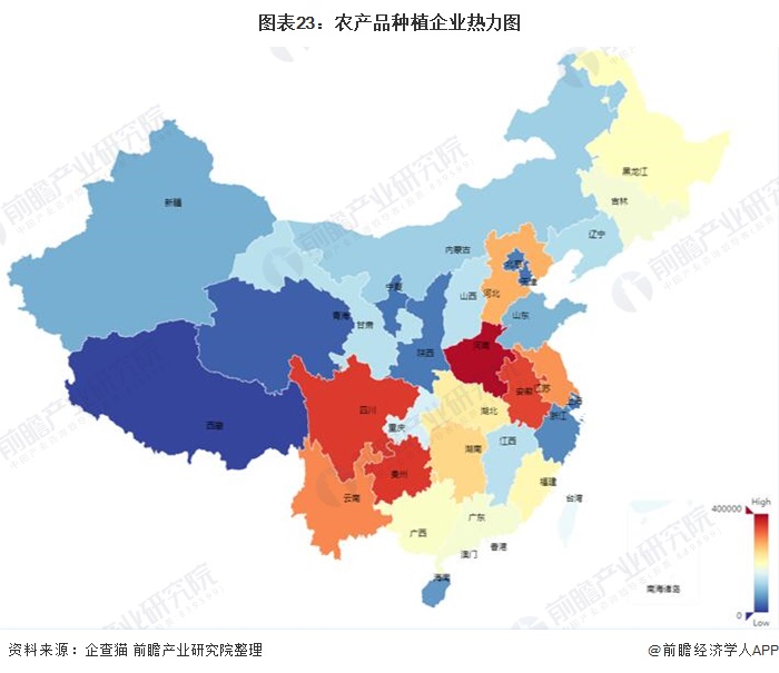 图表23:农产品种植企业热力图