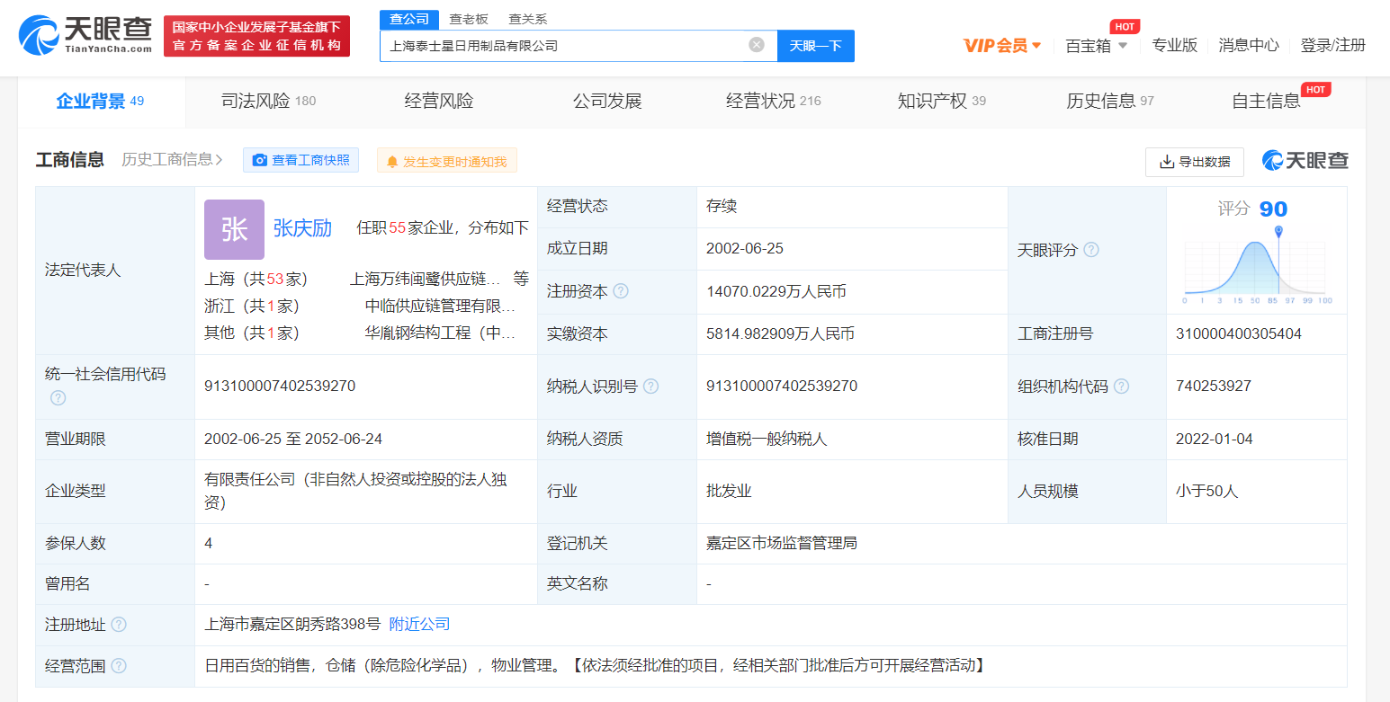 上海泰士星日用制品有限公司因涉嫌使用未经检验的特种设备被罚4万元插图1