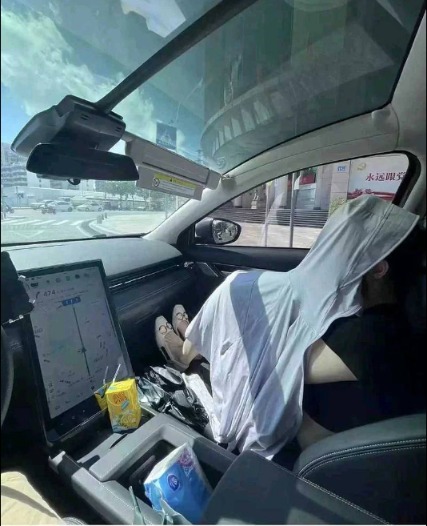 璀璨星空未等到车内已然戴草帽特斯拉全景天幕竟成夏日噩梦