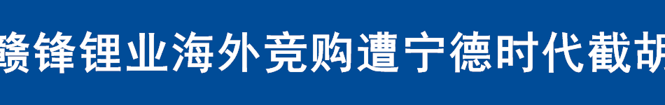 赣锋锂业海外竞购遭宁德时代截胡