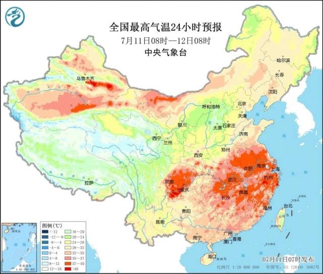 全国最高气温24小时预报。 全国最高气温24小时预报。