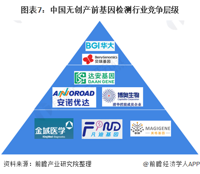 图表7:中国无创产前基因检测行业竞争层级