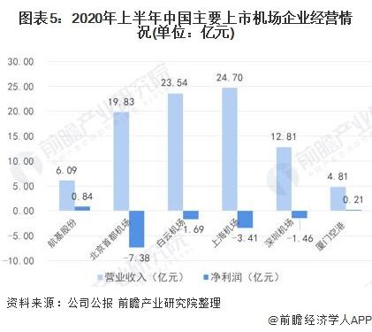 图表5:2020年上半年中国主要上市机场企业经营情况(单位：亿元)